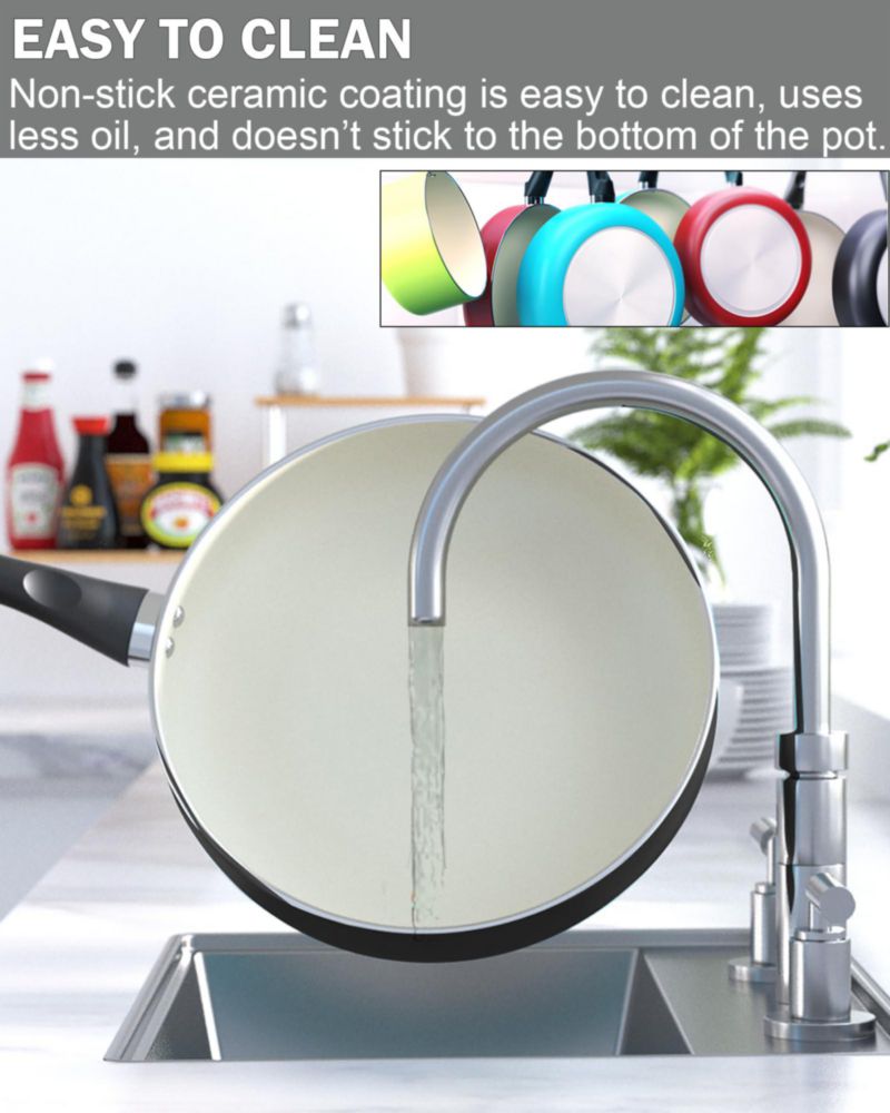 Juego de utensilios de cocina Cook N Home de 10 piezas antiadherente negro