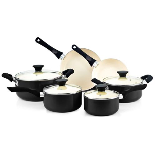 Juego de utensilios de cocina Cook N Home de 10 piezas antiadherente negro