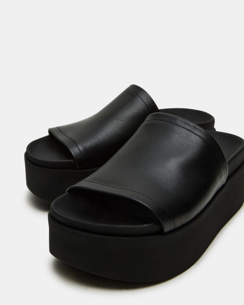 Sandalia para mujer Steve Madden Arwen de Cuero Negro Talla 11 (M)