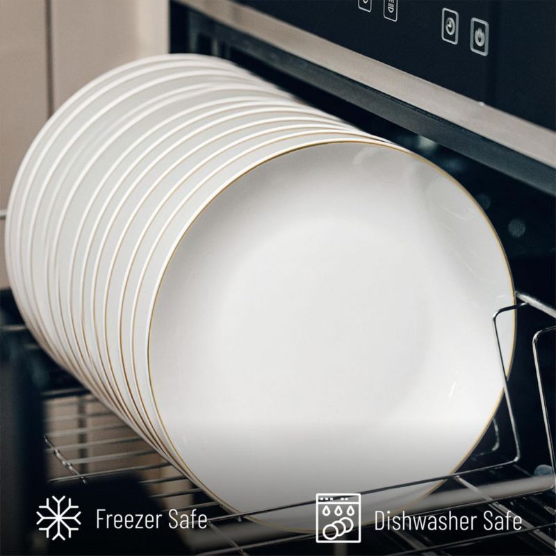 Juego de 12 platos de postre Brew To A Tea con borde dorado 20 cm