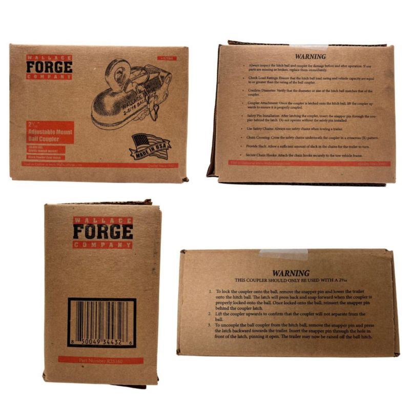Acoplador Wallace Forge 2 5/16" 20000 lb GTW (9072 kg) Fabricado en EE. UU.