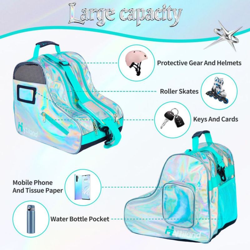 Bolsa de Patinaje Hytiland Amplia Holográfica para Mujer y Juvenil