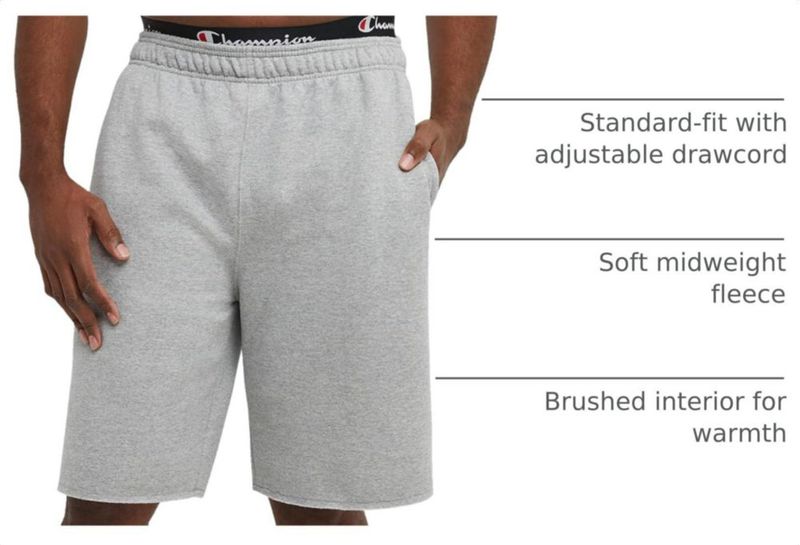 Shorts Champion de forro polar 25 cm Plata platino - Talla L