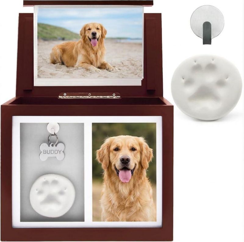 Caja de Recuerdo para Mascotas Chasing Tails Hasta 43 kg con Marco Fotográfico