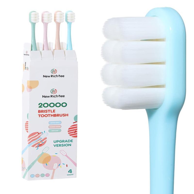 Cepillo de dientes newrichbee 19 × 15 × 2 cm pack de 4 cerdas suaves