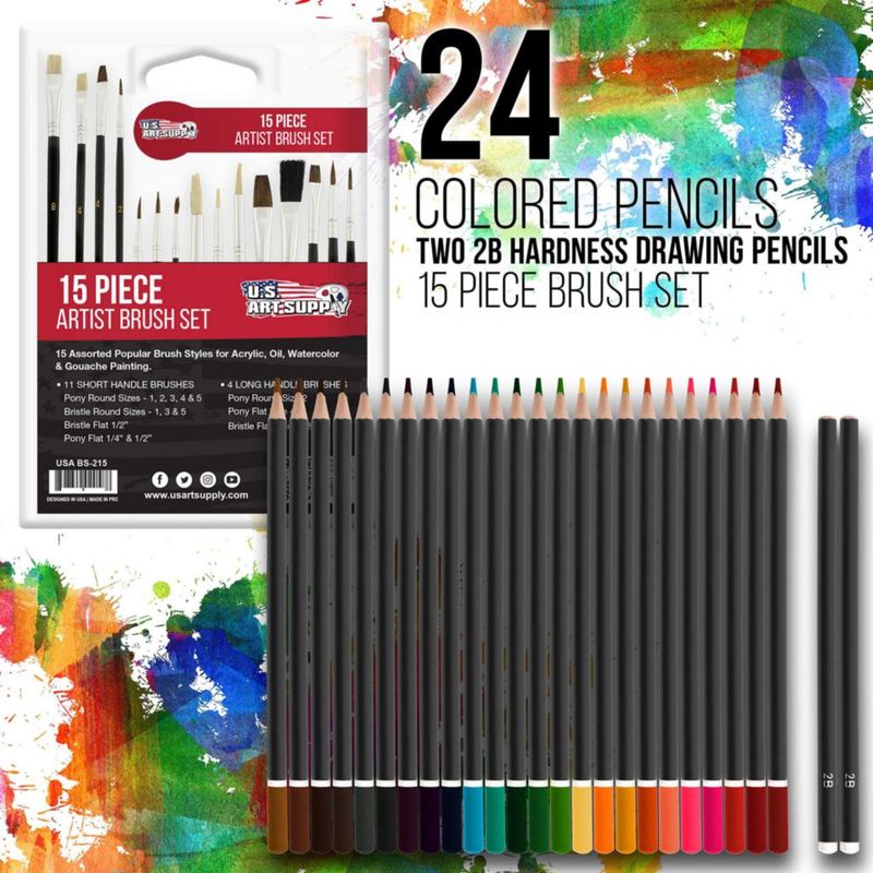 Kit de Arte U.S. Art Supply de 163 piezas con caballete pintura