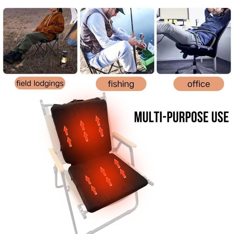 Almohadilla de asiento calefactable plegable TCUDCKI de 3 niveles 550 g