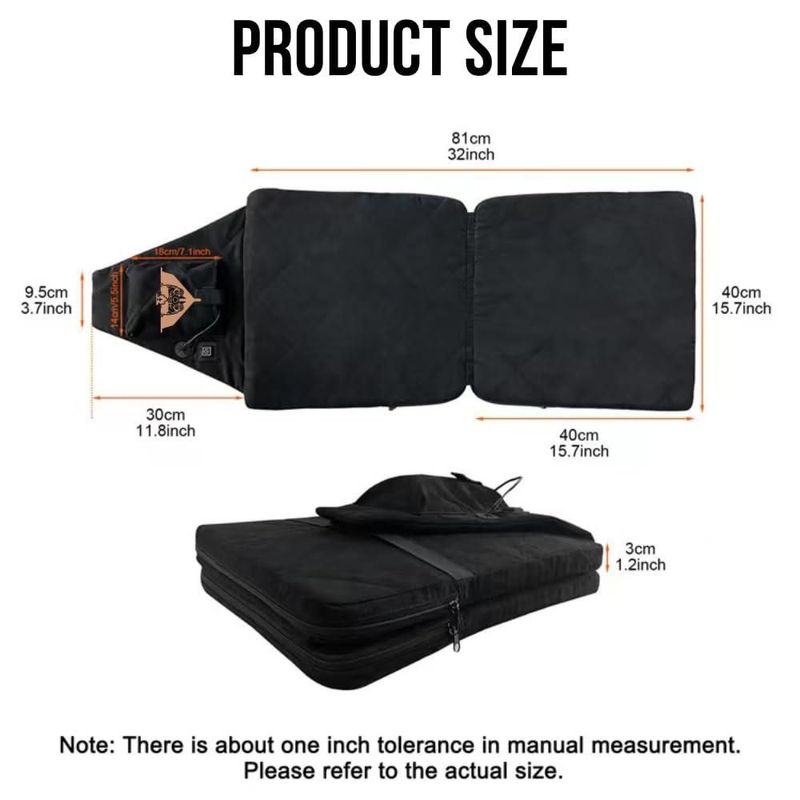Almohadilla de asiento calefactable plegable TCUDCKI de 3 niveles 550 g