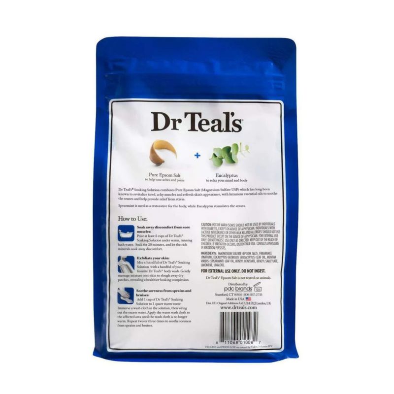 Sal de Epsom Dr. Teal's 136 kg Pack de 2 unidades Eucalipto y Cítricos