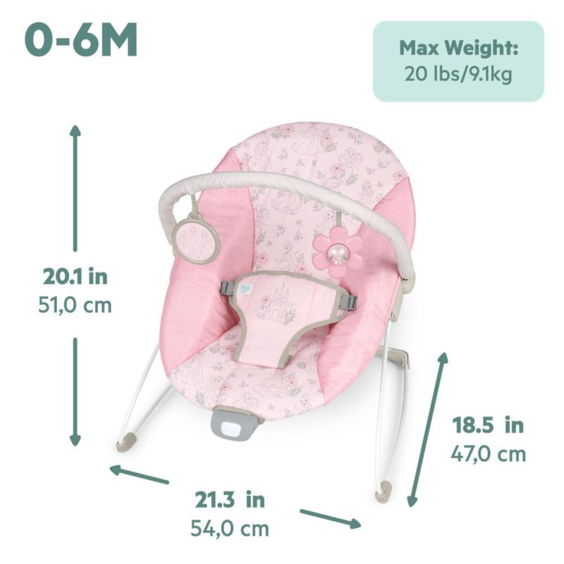 Asiento vibratorio para bebé Disney Princess Royal Blooms de Bright Starts