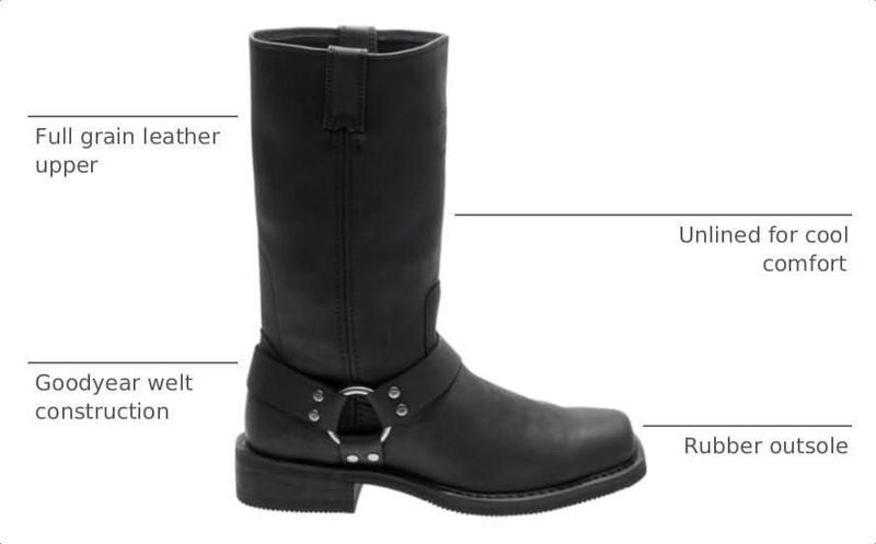 Bota para hombre Harley‑Davidson Bowden negra talla 9
