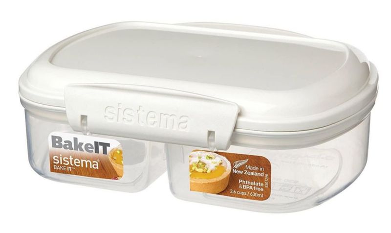 Sistema de Almacenamiento de Alimentos 06 L Transparente/Blanco con Compartimentos Divididos