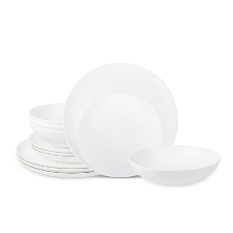 Juego de Vajilla Stone Lain 12 Piezas de Porcelana de Hueso Blanco Mate