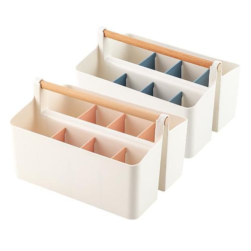 Organizador Vidifor 2 piezas 25 × 18 × 15 cm con divisores rosa y azul