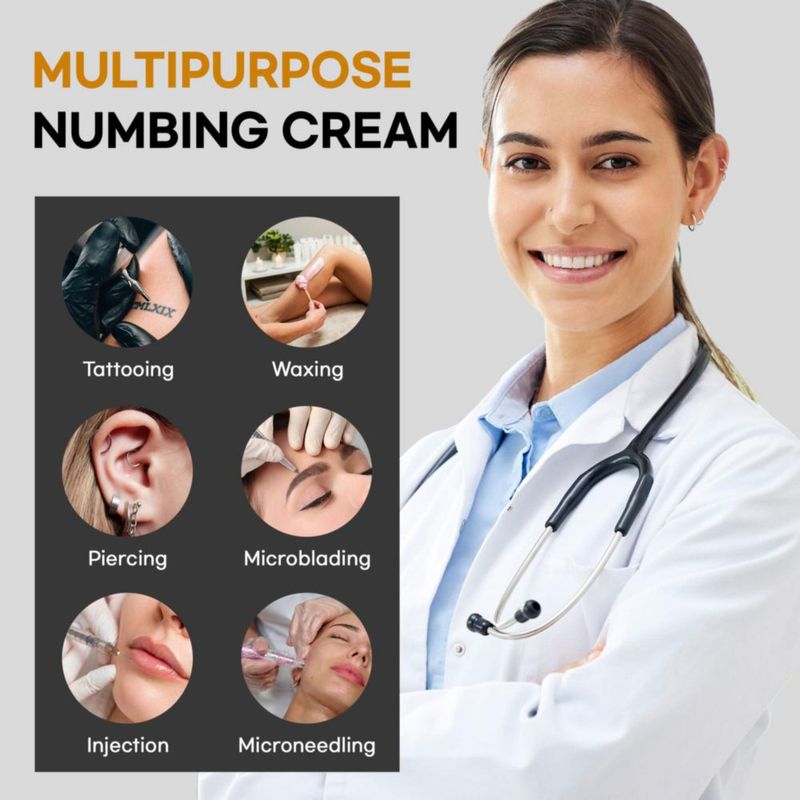 Crema anestésica para tatuajes Adellina Maximum Strength 50 g/50 ml