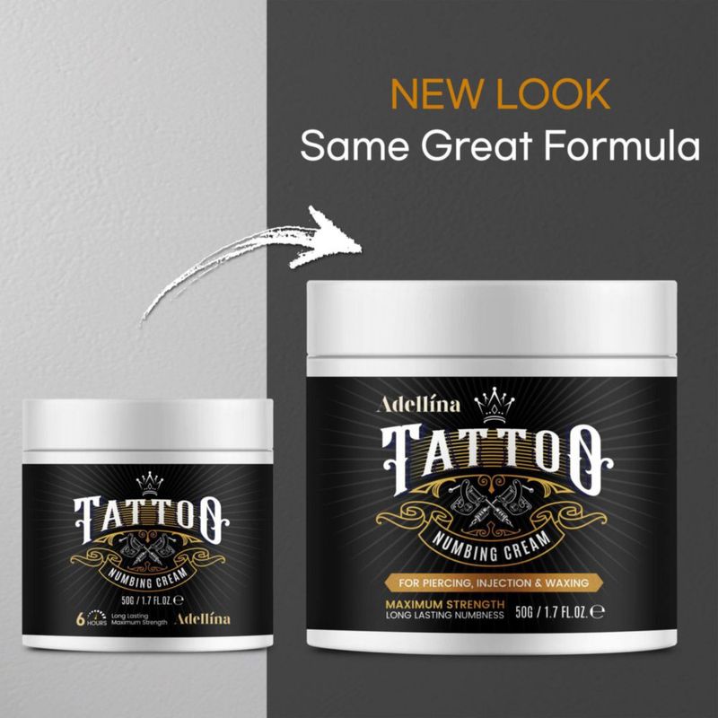 Crema anestésica para tatuajes Adellina Maximum Strength 50 g/50 ml