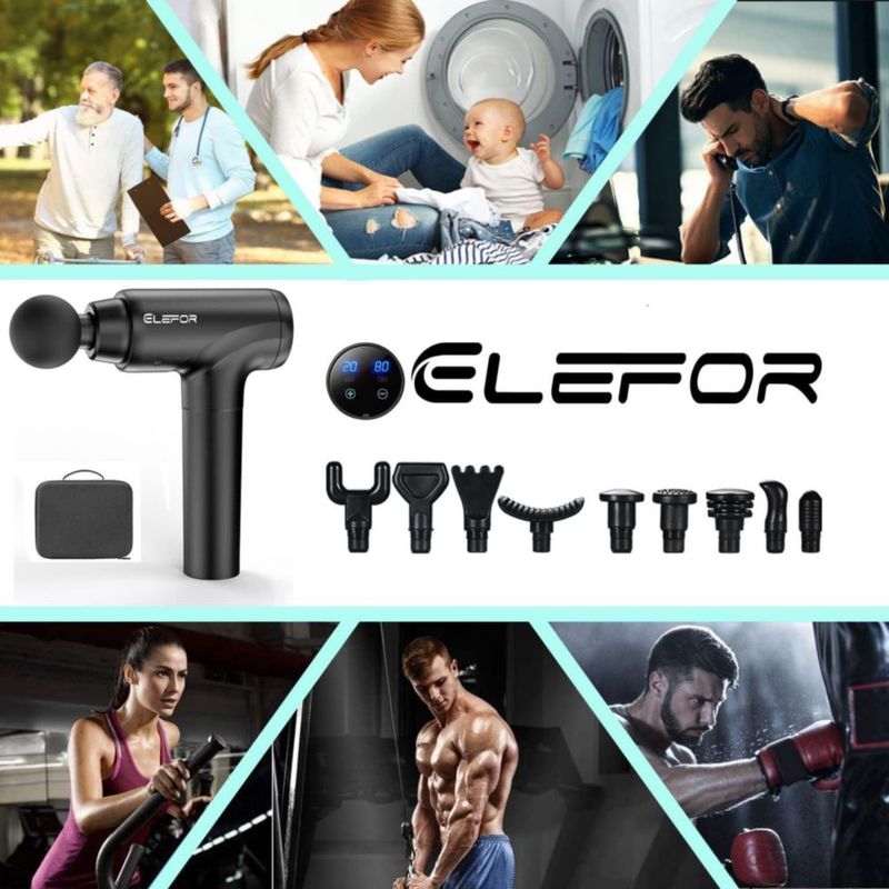 Pistola de masaje Elefor Deep Tissue Percussion Black