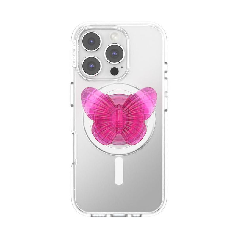 PopSockets MagSafe Agarre para Teléfono Mariposa Magenta