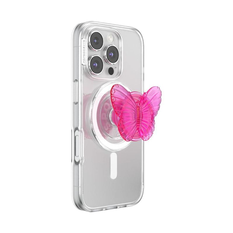 PopSockets MagSafe Agarre para Teléfono Mariposa Magenta