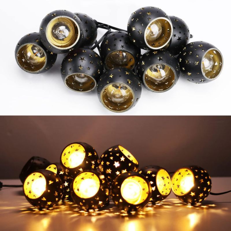 Cadena de luces Vigdur de 3 m 10 bombillas LED blanco cálido IP44
