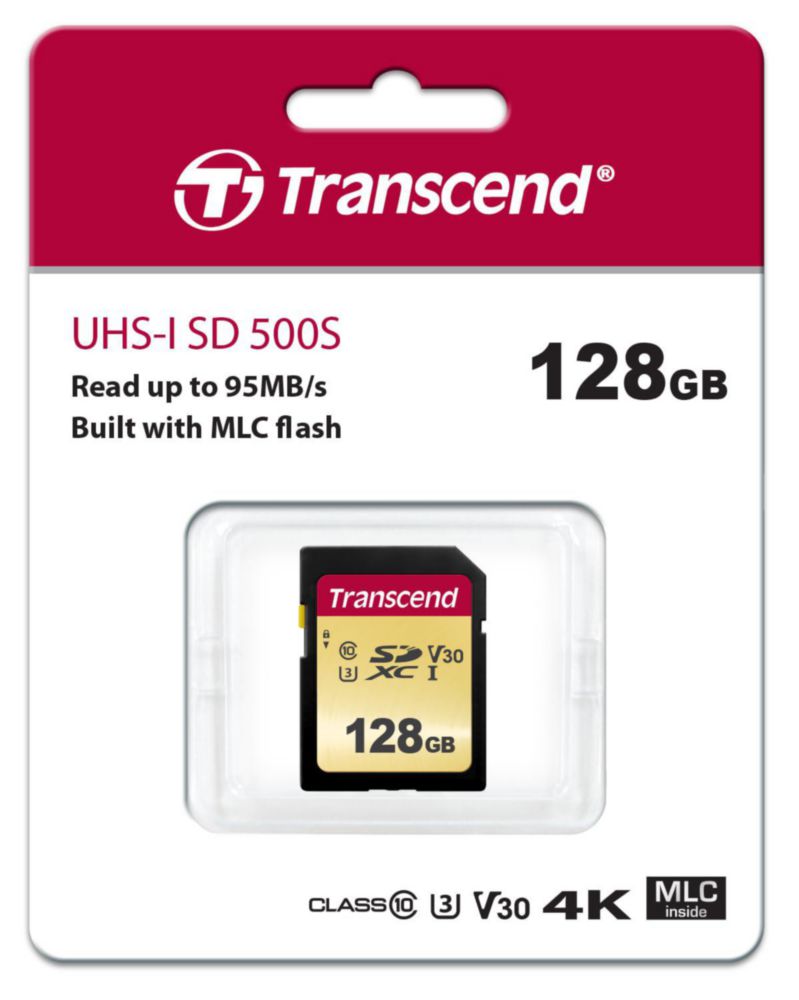 Tarjeta SD Transcend 128 GB 500S U3/V30