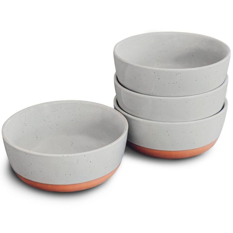 Juego de 4 tazones de cerámica MORA 710 ml gris/Earl Grey