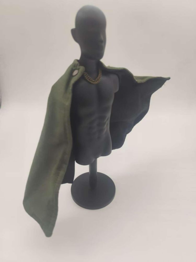 Capa negra y verde de escala 1/12 para figuras de acción ximitoy