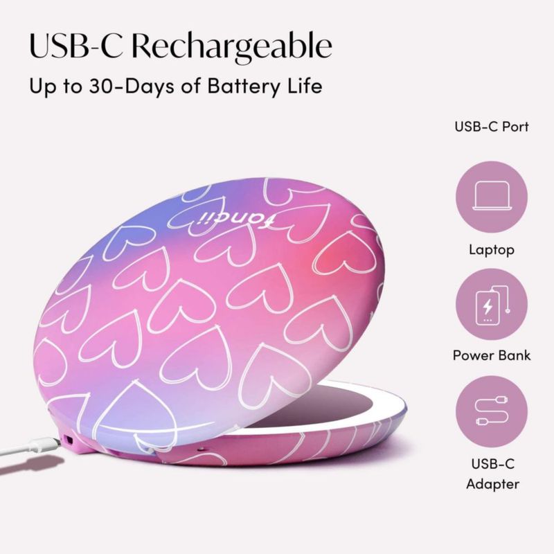 Espejo de Maquillaje Fancii 13 cm LED 10x/1x Recargable