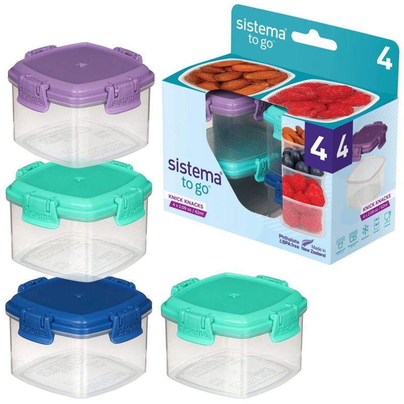 Sistema de Almacenamiento de Alimentos 60 ml Pack de 4 - Rosa/Verde/Azul