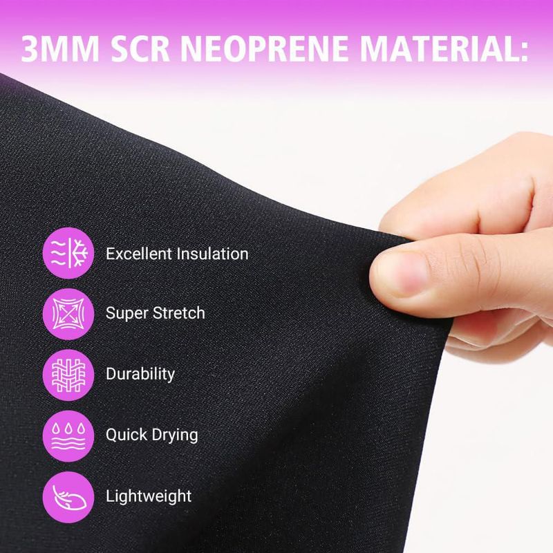 Traje corto de neopreno AICARSHI para mujer 3 mm con cremallera frontal y secado rápido