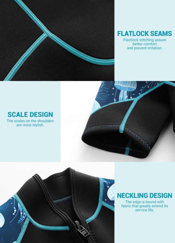 Traje corto de neopreno AICARSHI para mujer 3 mm con cremallera frontal y secado rápido