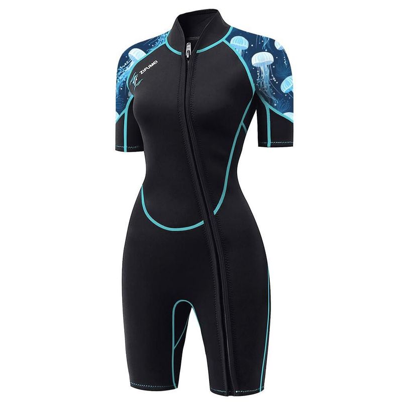 Traje corto de neopreno AICARSHI para mujer 3 mm con cremallera frontal y secado rápido