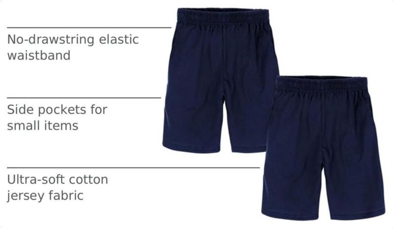 Pantalones cortos Hanes 2 unidades de jersey para niño (Nuevo)