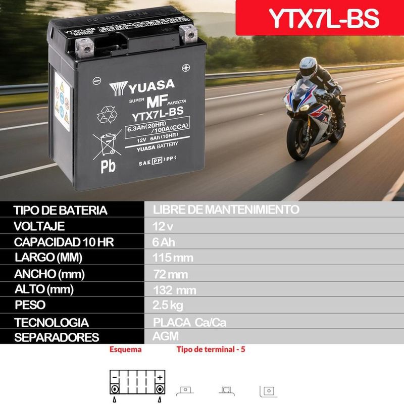 Bateria yuasa ytx7l-bs