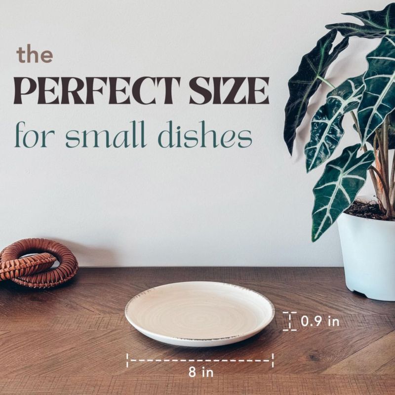 Platos de Ensalada MORA 6 piezas 20 cm Espiral Blanco Porcelana