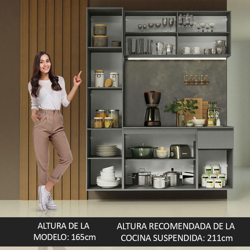 Cocina integral completa modular madesa nice 160cm gris 02