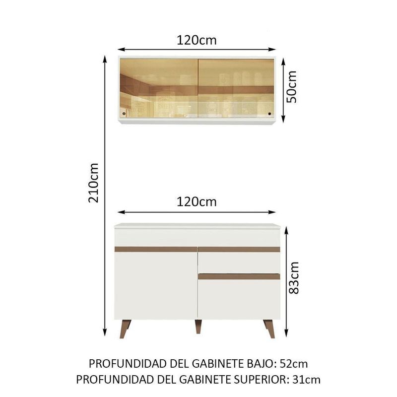Cocina integral completa modular madesa reims 120cm blanco 2