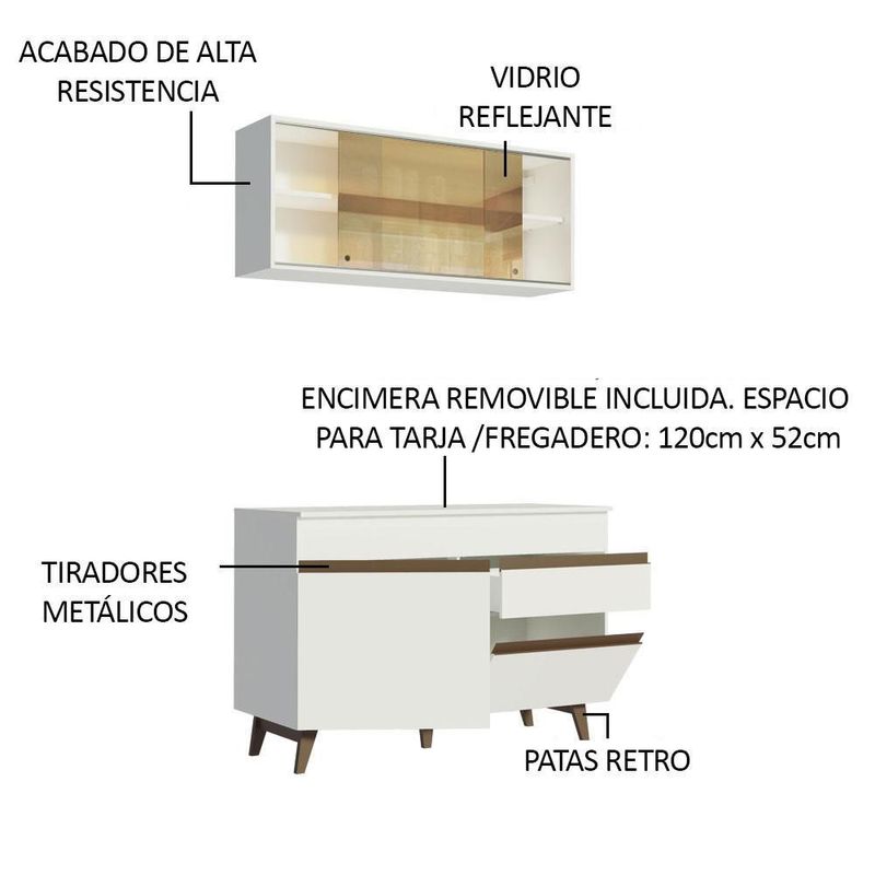 Cocina integral completa modular madesa reims 120cm blanco 2