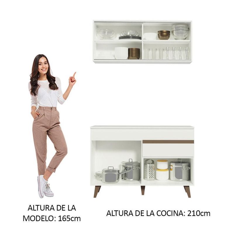 Cocina integral completa modular madesa reims 120cm blanco 2