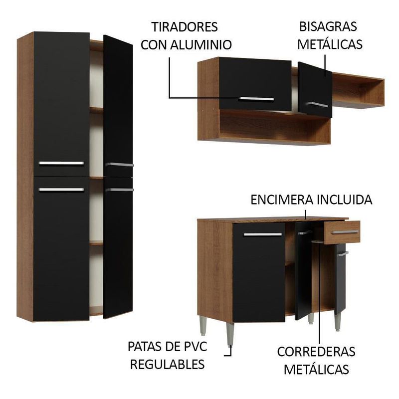 Cocina integral completa modular madesa emilly fit 229 mn 04