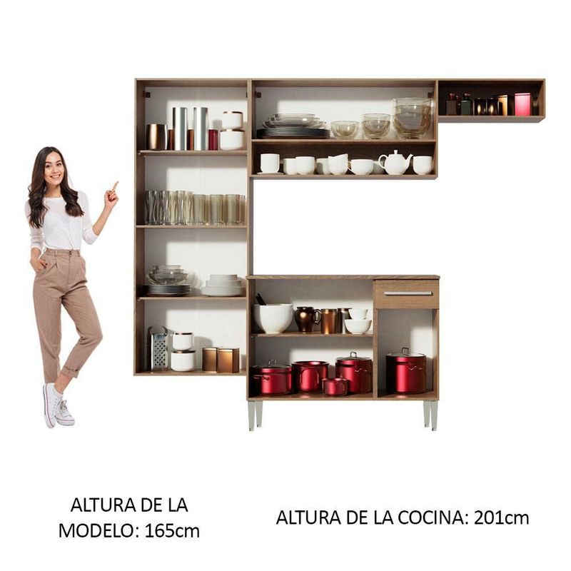 Cocina integral completa modular madesa emilly fit 229 mn 04