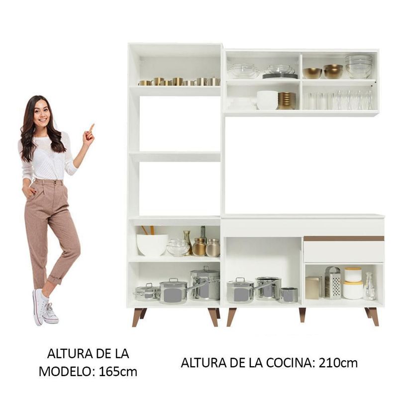 Cocina integral completa modular madesa reims 190cm blanco 3