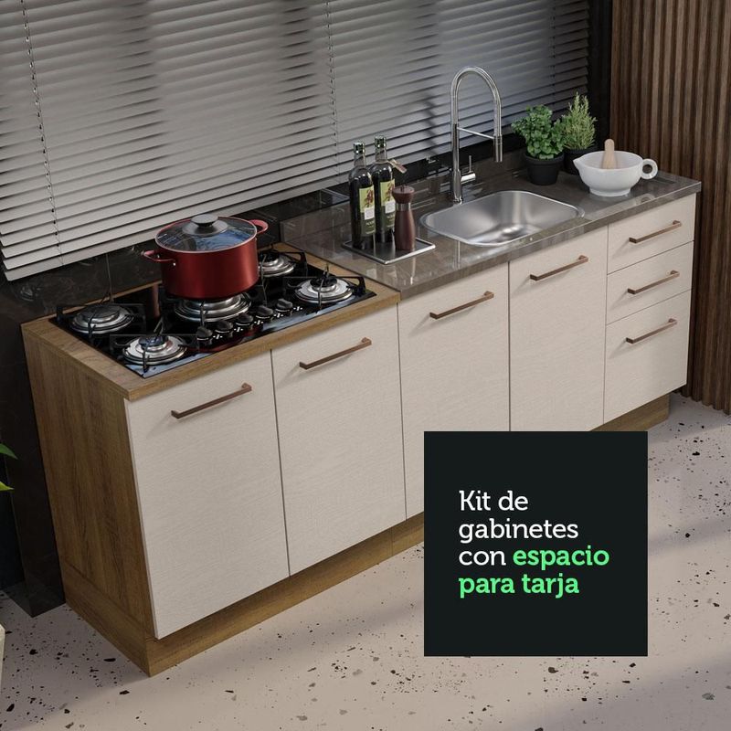 Mueble de cocina madesa madesa agata con tarja 200cm mc