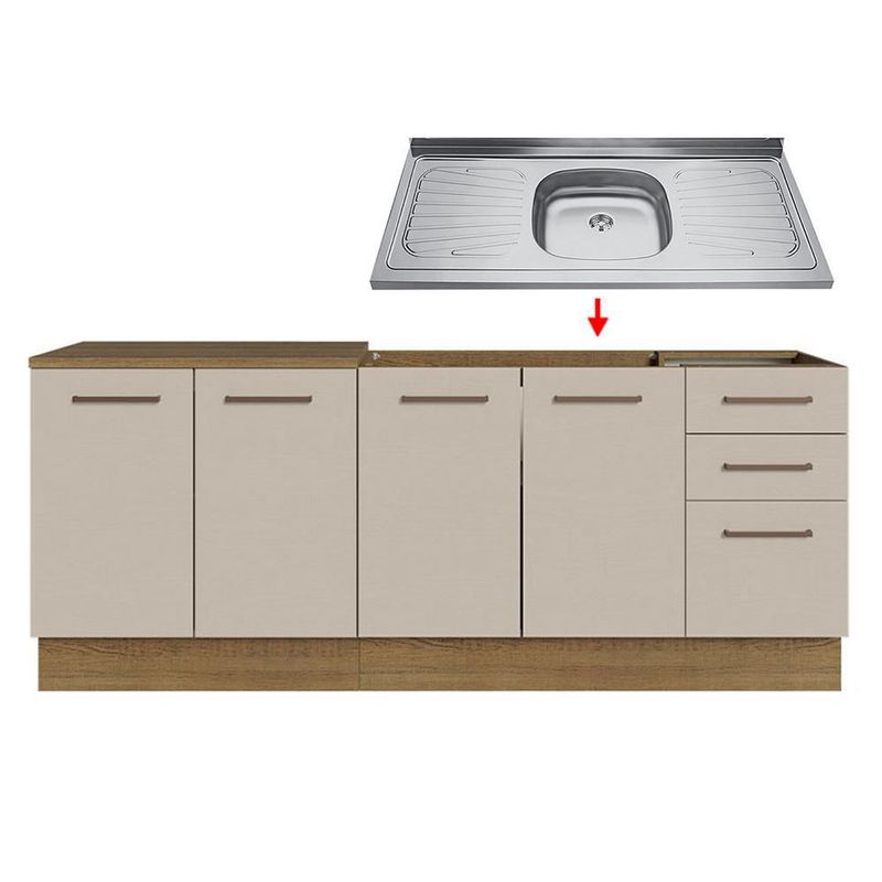 Mueble de cocina madesa madesa agata con tarja 200cm mc