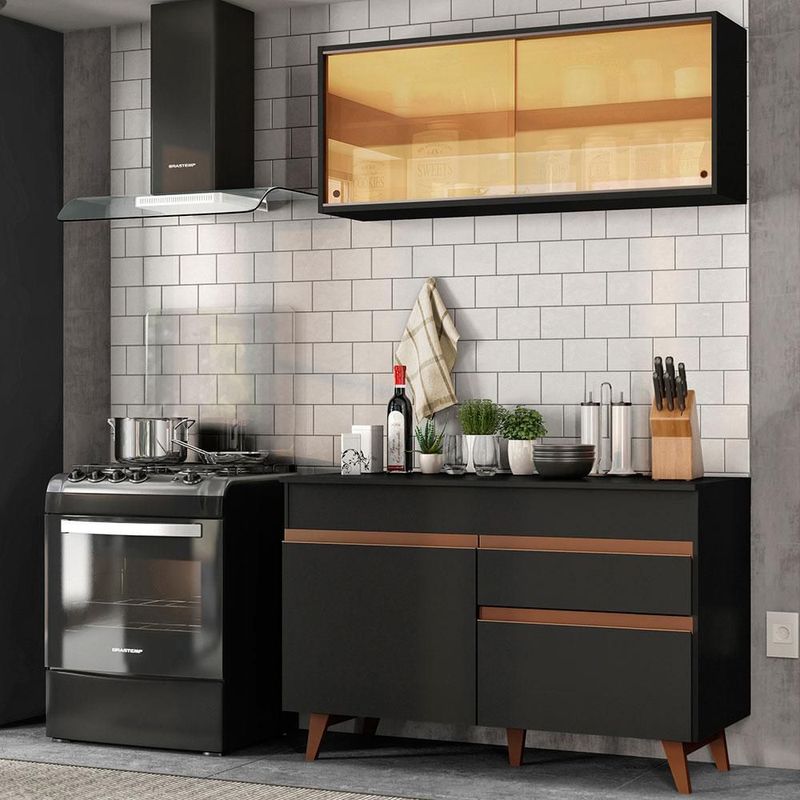 Cocina integral completa modular madesa reims 120cm negro 03