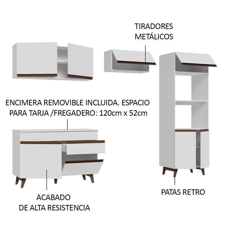 Cocina integral completa modular madesa reims 260cm bb 09