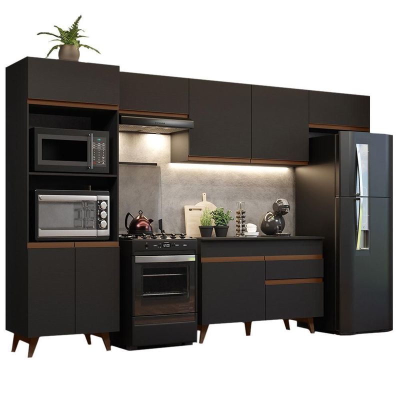 Cocina integral completa modular madesa reims 330cm negro 02