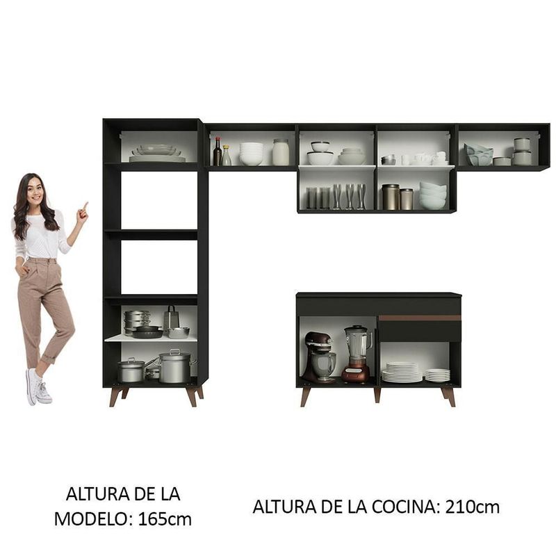 Cocina integral completa modular madesa reims 330cm negro 02