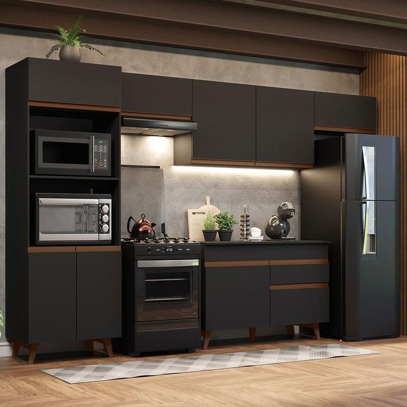 Cocina integral completa modular madesa reims 330cm negro 02
