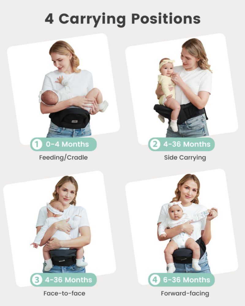Portabebés GROWNSY con asiento de cadera para recién nacidos y niños pequeños